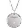 Sterling Silver .07 CTW Natural Diamond Posh Mommy¬Æ Initial T 18" Necklace Siddiqui Jewelers