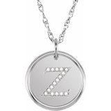 Sterling Silver .08 CTW Natural Diamond Posh Mommy¬Æ Initial Z 18" Necklace Siddiqui Jewelers