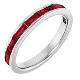 14K White Natural Ruby Stackable Ring Siddiqui Jewelers