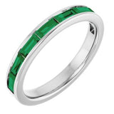 14K White Lab-Grown Emerald Stackable Ring Siddiqui Jewelers