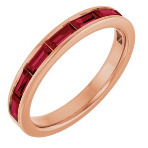 14K Rose Lab-Grown Ruby Stackable Ring Siddiqui Jewelers