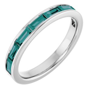 14K White Lab-Grown Alexandrite Stackable Ring Siddiqui Jewelers