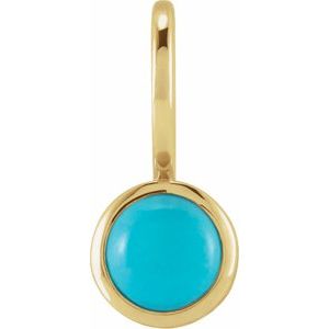 14K Yellow Natural Turquoise Charm/Pendant Siddiqui Jewelers