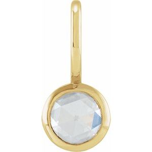 14K Yellow 1/3 CT Rose-Cut Natural Diamond Charm/Pendant Siddiqui Jewelers