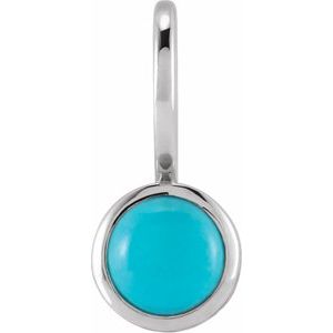 Sterling Silver Natural Turquoise Charm/Pendant Siddiqui Jewelers