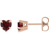 14K Rose Natural Mozambique Garnet Stud Earrings Siddiqui Jewelers