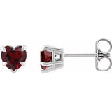 Sterling Silver Natural Mozambique Garnet Stud Earrings Siddiqui Jewelers