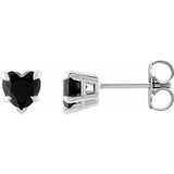 Platinum Natural Onyx Stud Earrings Siddiqui Jewelers