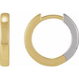 14K Yellow/White Hinged 14 mm Hoop Earrings Siddiqui Jewelers