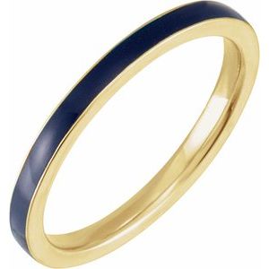 14K Yellow Blue Enamel Stackable Ring Siddiqui Jewelers