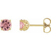 14K Yellow 6 mm Natural Pink Tourmaline Earrings Siddiqui Jewelers