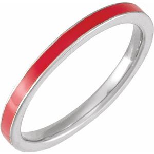 14K White Red Enamel Stackable Ring Siddiqui Jewelers