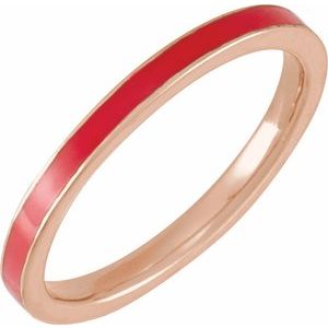 14K Rose Red Enamel Stackable Ring Siddiqui Jewelers