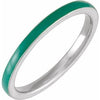 14K White Green Enamel Stackable Ring Siddiqui Jewelers
