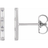 Sterling Silver 1/8 CTW Natural Diamond Bar Earrings Siddiqui Jewelers