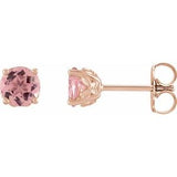 14K Rose 5 mm Natural Pink Tourmaline Earrings Siddiqui Jewelers