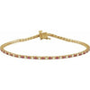 14K Yellow Natural Ruby & 5/8 CTW Natural Diamond Line 7 1/4" Bracelet Siddiqui Jewelers