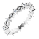 Platinum 3/8 CTW Natural Diamond Milgrain Eternity Band Size 7 Siddiqui Jewelers