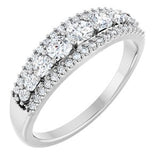 Platinum 5/8 CTW Natural Diamond Graduated Anniversary Band Siddiqui Jewelers