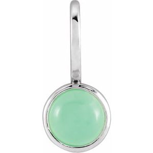 Sterling Silver Natural Chrysoprase Charm/Pendant Siddiqui Jewelers