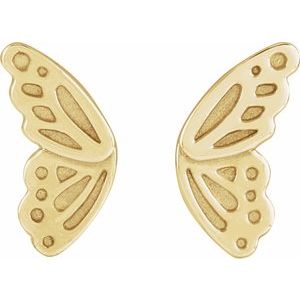 14K Yellow Butterfly Wing Earrings Siddiqui Jewelers