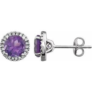 14K White Amethyst & 1/8 CTW Diamond Earrings - Siddiqui Jewelers