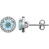 14K White Sky Blue Topaz & 1/8 CTW Diamond Earrings - Siddiqui Jewelers