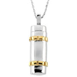 Sterling Silver 14K Yellow Gold Plated Cylinder Ash Holder 18" Necklace - Siddiqui Jewelers