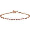 14K Rose Natural Ruby & 5/8 CTW Natural Diamond Line 7 1/4" Bracelet Siddiqui Jewelers