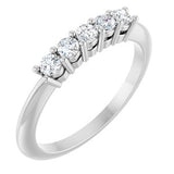 14K White 1/3 CTW Natural Diamond Five-Stone Anniversary Band Siddiqui Jewelers