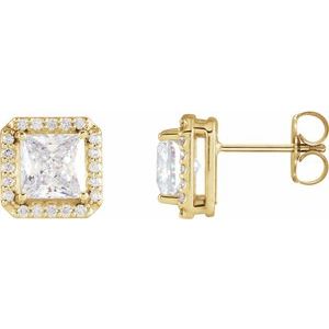 14K Yellow 3/4 CTW Natural Diamond Halo-Style Earrings Siddiqui Jewelers