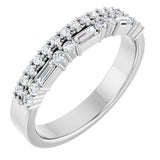 14K White 1/3 CTW Natural Diamond Double Row Anniversary Band Siddiqui Jewelers