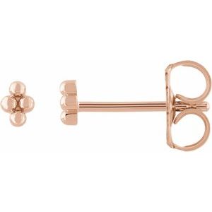 14K Rose 4 Beads Bead Earrings Siddiqui Jewelers