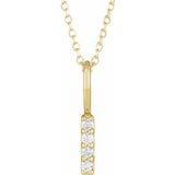 14K Yellow .07 CTW Natural Diamond Vertical Bar 16-18" Necklace Siddiqui Jewelers