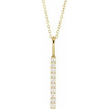 14K Yellow 1/6 CTW Natural Diamond Vertical Bar 16-18" Necklace Siddiqui Jewelers