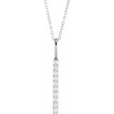 Platinum 1/6 CTW Natural Diamond Vertical Bar 16-18" Necklace Siddiqui Jewelers