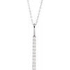 Sterling Silver 1/6 CTW Natural Diamond Vertical Bar 16-18" Necklace Siddiqui Jewelers