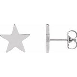 14K White 6.2 mm Star Friction Post & Back Earrings Siddiqui Jewelers