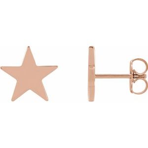 14K Rose 6.2 mm Star Friction Post & Back Earrings Siddiqui Jewelers