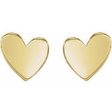 14K Yellow 6 mm Asymmetrical Heart Earrings Siddiqui Jewelers