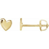 14K Yellow 4 mm Asymmetrical Left Heart Earring Siddiqui Jewelers