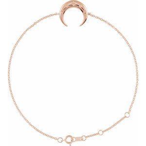 14K Rose Adjustable Crescent 6 1/2"-7 1/2" Bracelet Siddiqui Jewelers