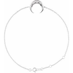 14K White Adjustable Crescent 6 1/2"-7 1/2" Bracelet Siddiqui Jewelers