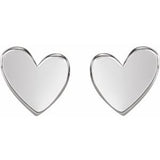 Sterling Silver 6 mm Asymmetrical Heart Earrings Siddiqui Jewelers