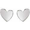 Platinum 6 mm Asymmetrical Heart Earrings Siddiqui Jewelers