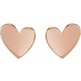 14K Rose 6 mm Asymmetrical Heart Earrings Siddiqui Jewelers