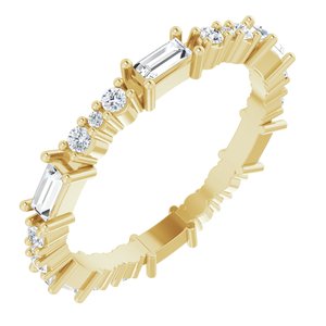 14K Yellow 1/2 CTW Natural Diamond Eternity Band Size 5 Siddiqui Jewelers