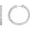 14K White 3 CTW Natural Diamond Inside-Outside Hinged 30 mm Hoop Earrings Siddiqui Jewelers