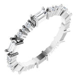 Platinum 1/2 CTW Natural Diamond Eternity Band Size 5.5 Siddiqui Jewelers