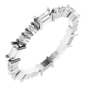 Platinum 1/2 CTW Natural Diamond Eternity Band Size 5.5 Siddiqui Jewelers